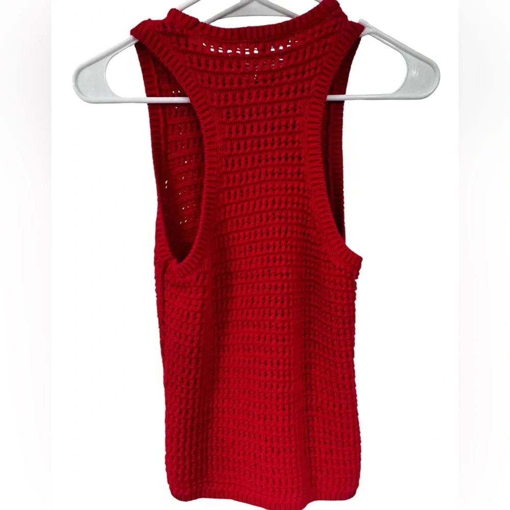 Madewell Bright Red Knit Tank Top - Picture 4 of 4